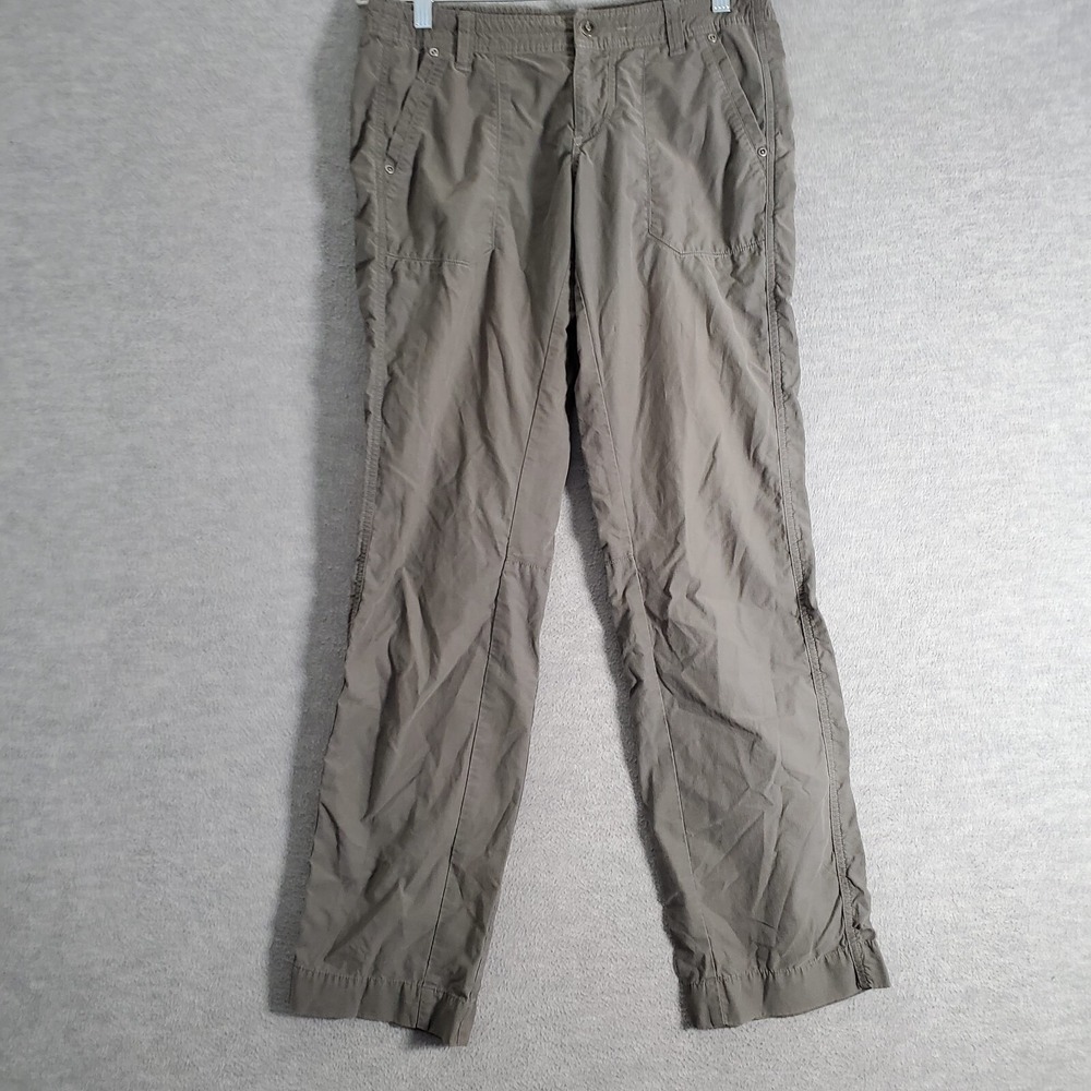 KUHL Women Pants 4 Gray Hiking Outdoor Pockets Low Rise Logo 32 in Inseam
